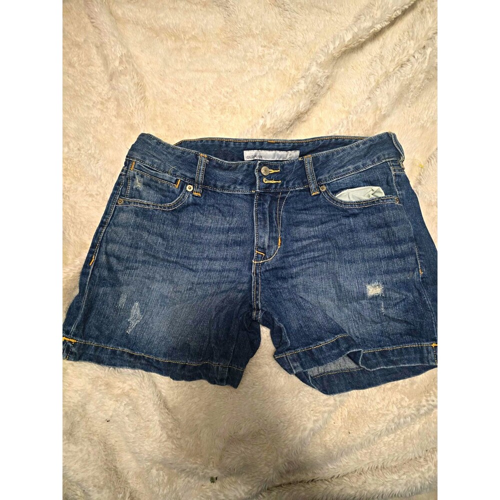 Old Navy Blue Denim Shorts Women’s Sz 10 Cotton Pockets Zip Closure